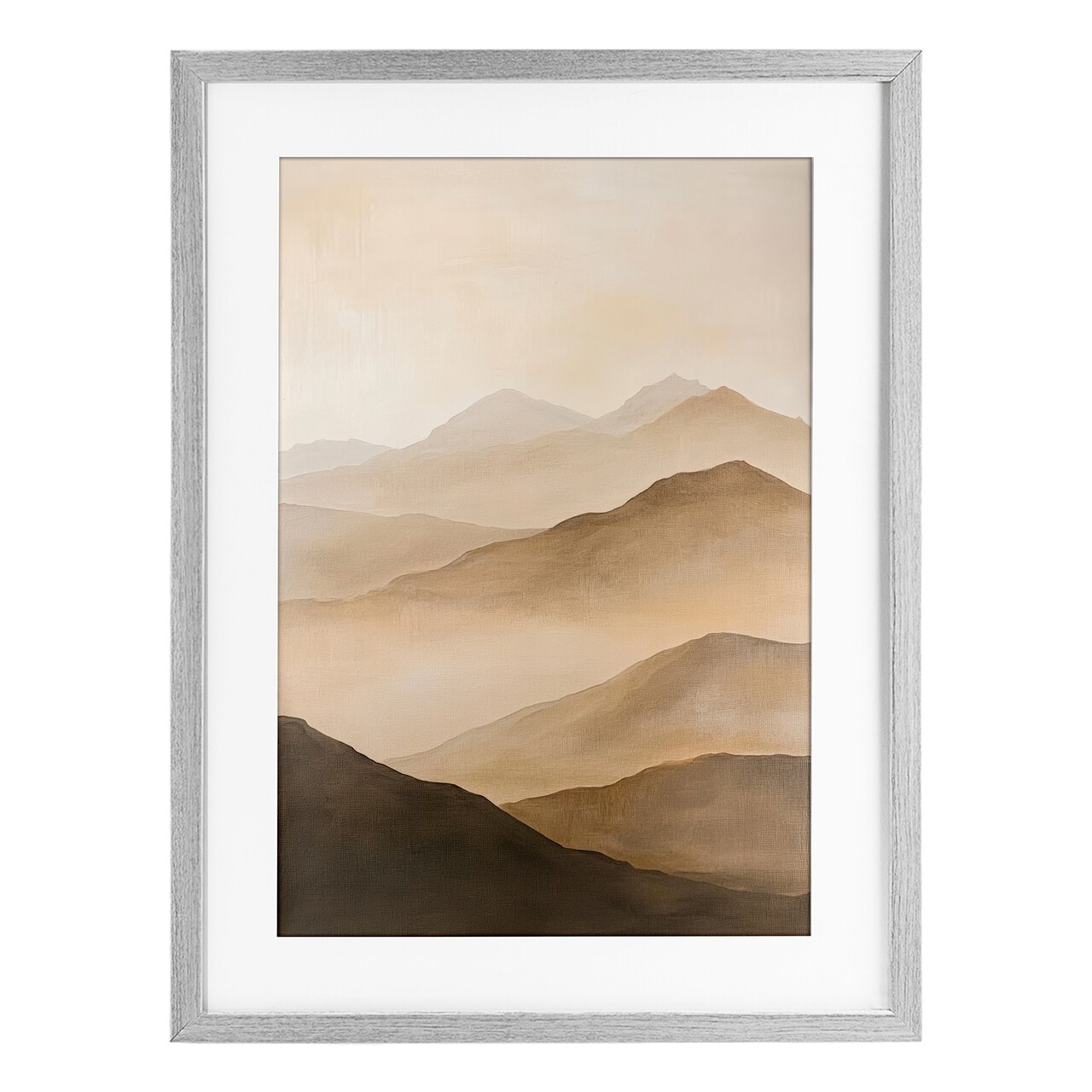 Stupell Industries Moody Mountains Foggy Landscape Framed Print Under Glass, design by Petal Prints Design
